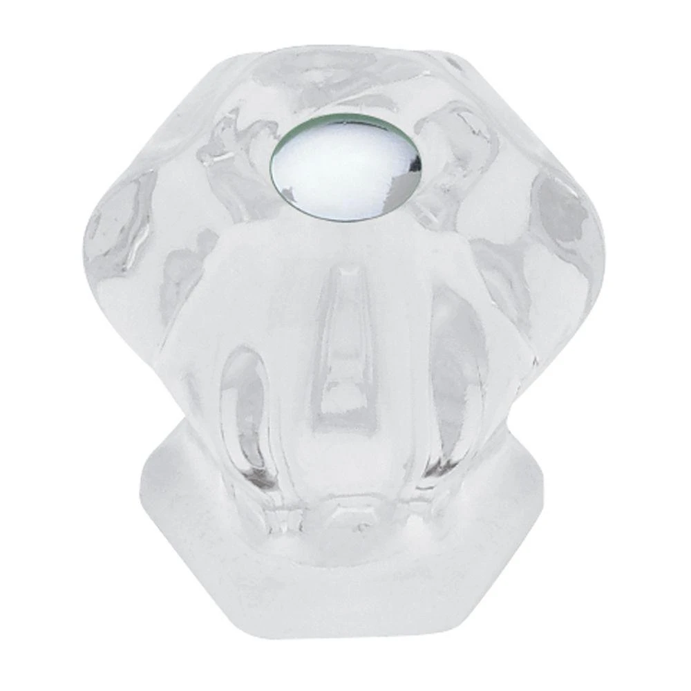 Clear Victorian Style Glass Knob, 1 and 1 Eighth Inch Diameter