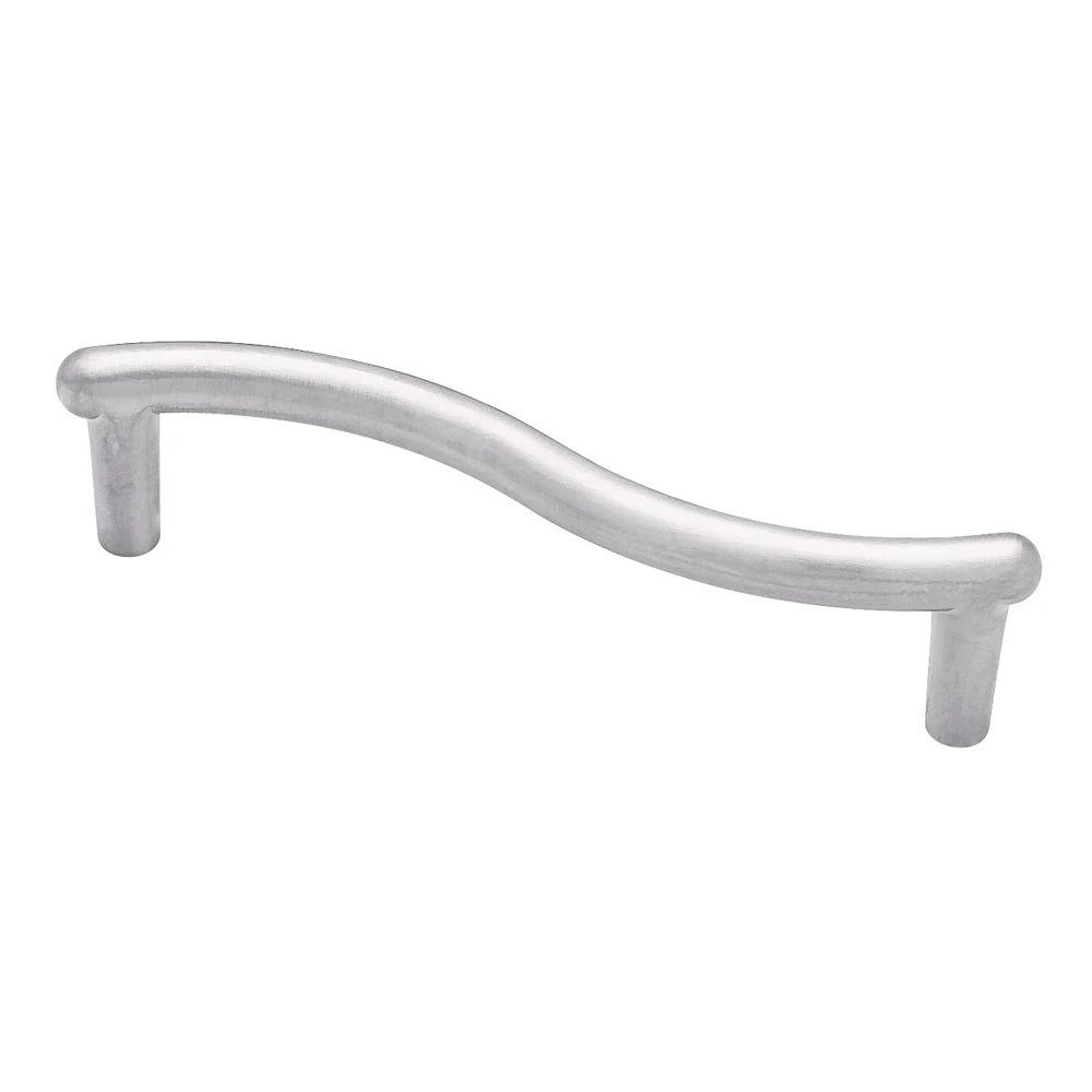4.25-inch Satin Chrome Fusilli Cabinet Pull With 3-3/4-inch Center Holes
