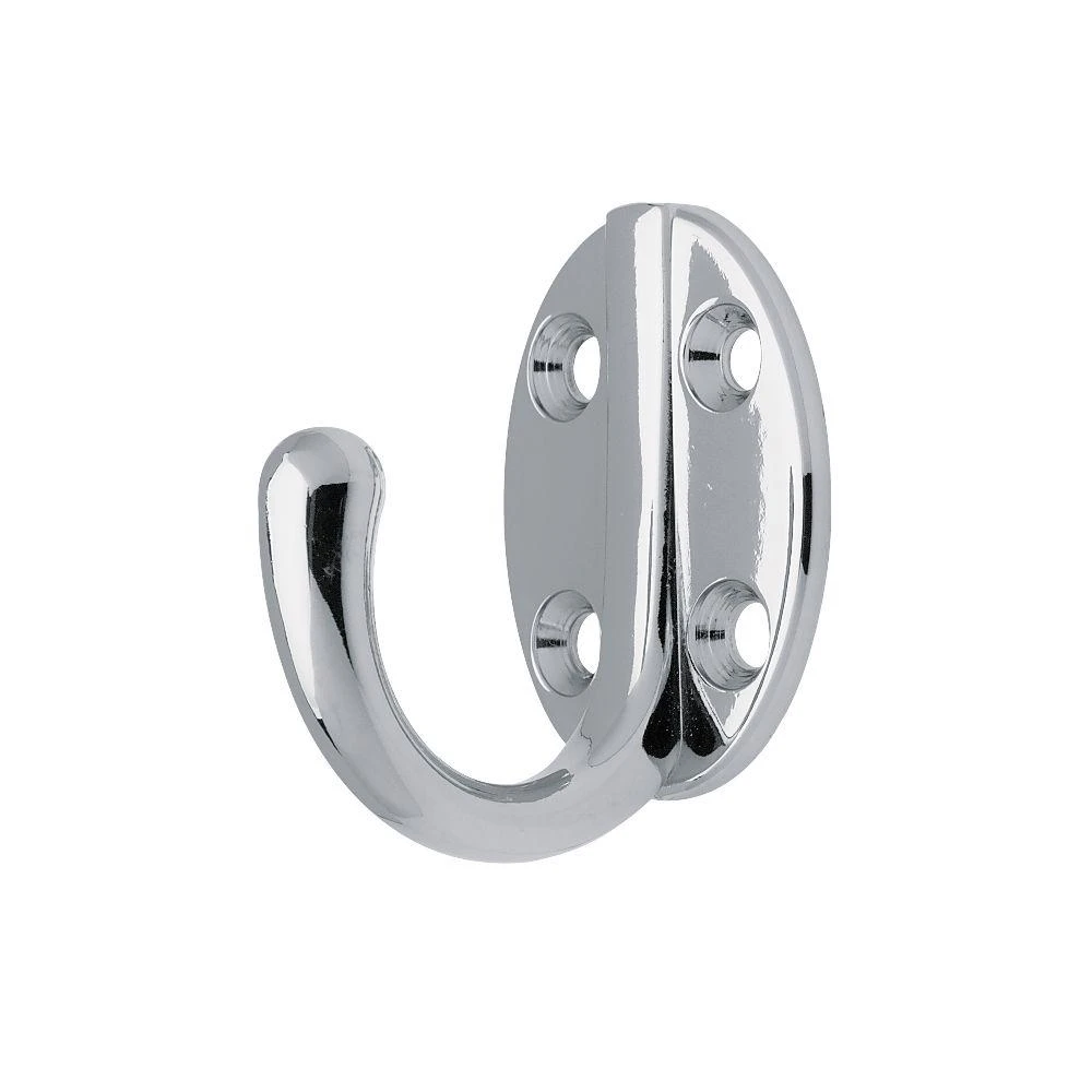 Polished Chrome Single Robe Hook With Round Base - Model B46116z-chr-c
