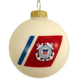 U.s. Coast Guard Glass Christmas Ornament, 3.25-inch By Christmas By Krebs
