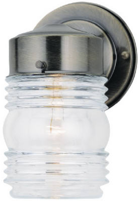 Antique Brass Jelly Jar Outdoor Wall Light Fixture, 1-light, 60 Watt