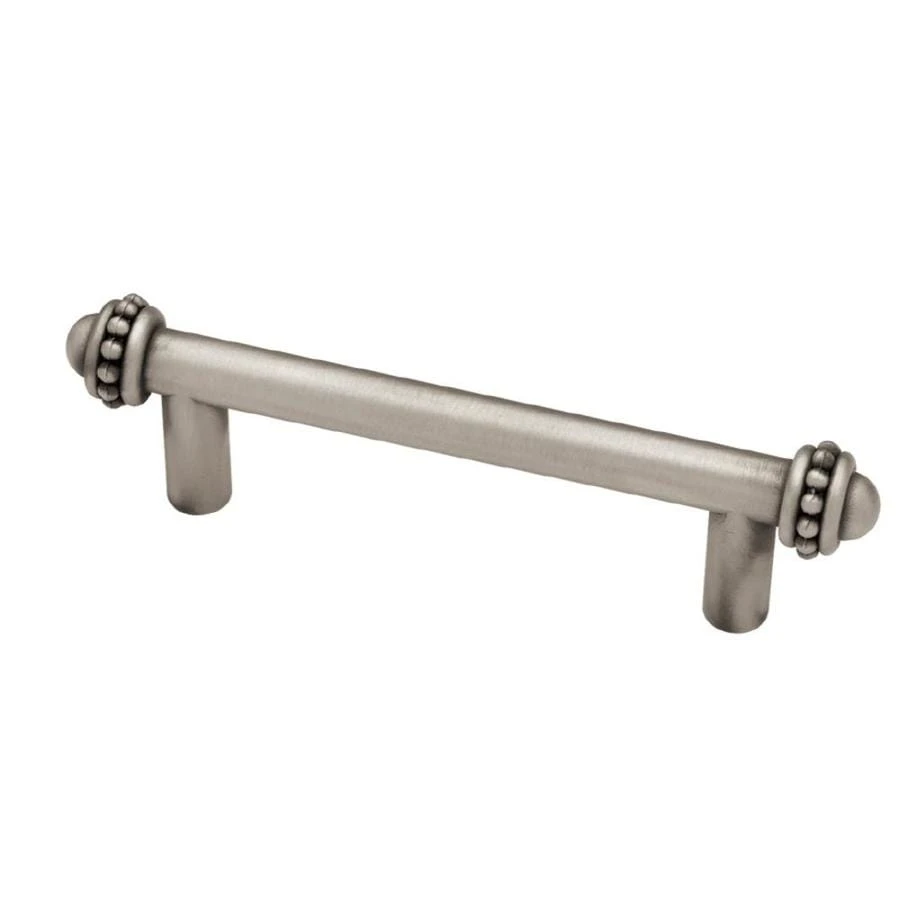 Satin Pewter Finish Beaded Edge Cabinet Pull, 3 Inch Length