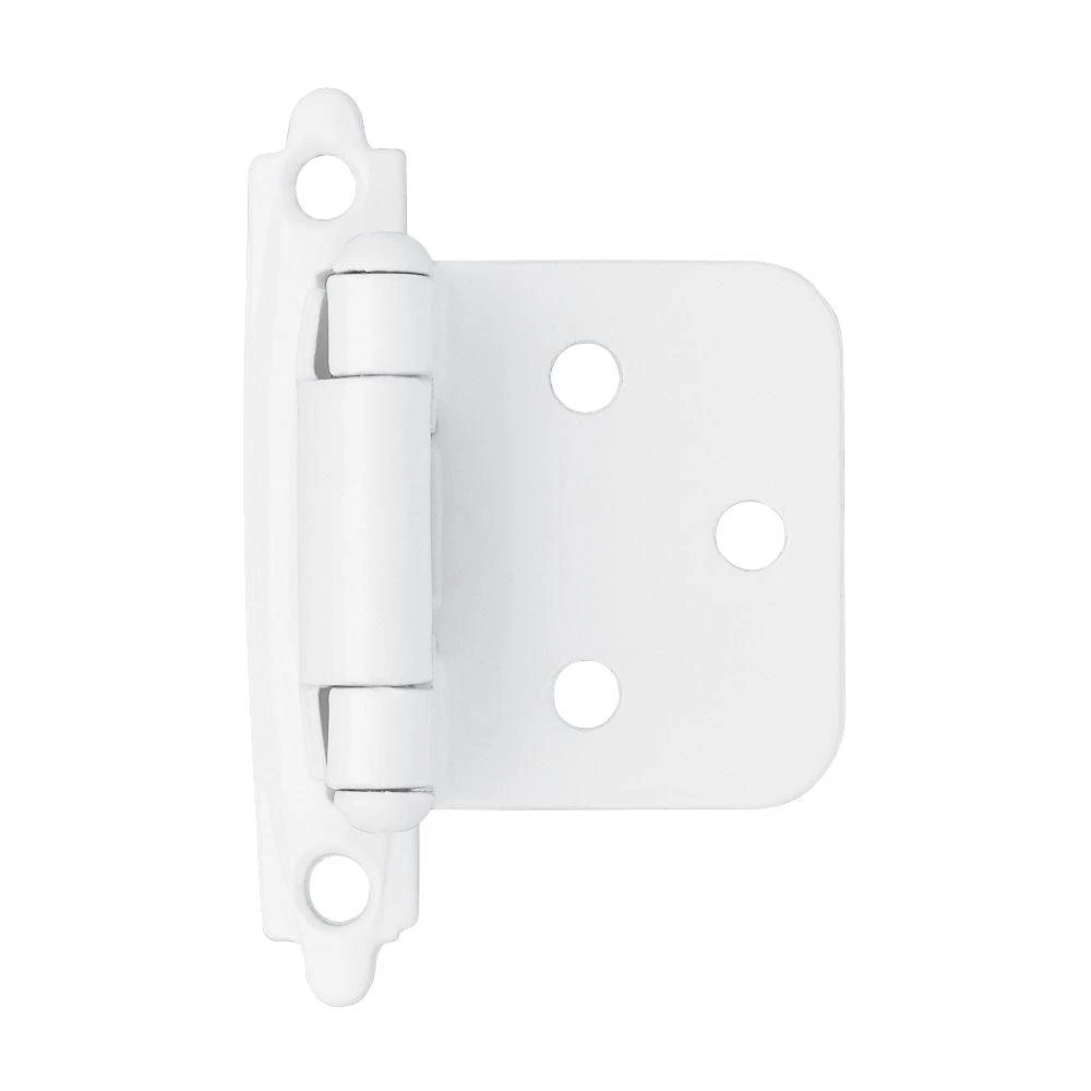 White Self-Closing Overlay Cabinet Hinge (1-Pair)