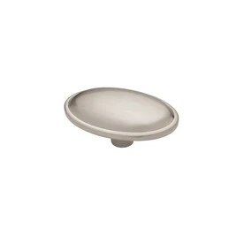 Brushed Satin Nickel Oval Cabinet Knob, 1-3/4 X 1-1/16-inch, Model P30045v-bsn-c