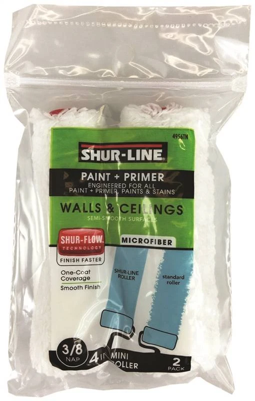 Microfiber Mini Paint Roller Covers, 4 x 3/8 In. Nap, 2-Pk.