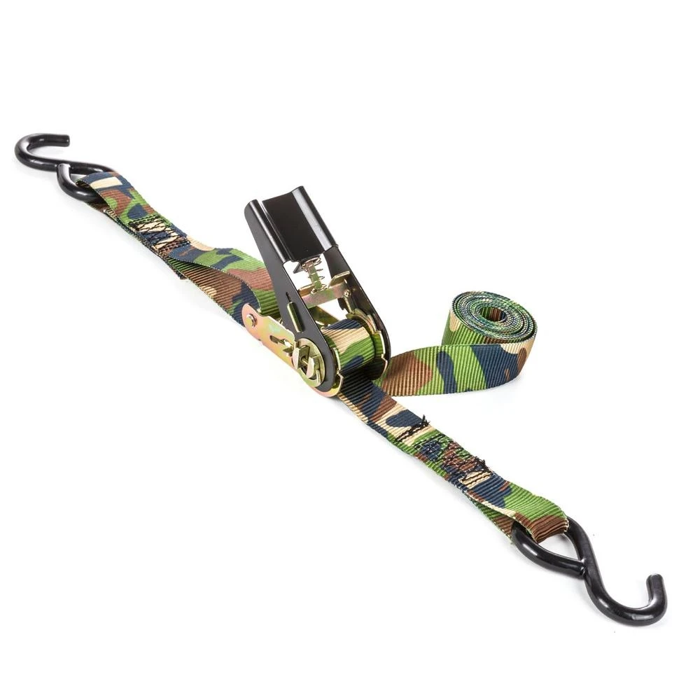 Camouflage Ratchet Strap, 1 Inch by 8 Feet, Heavy Duty Tie Down
