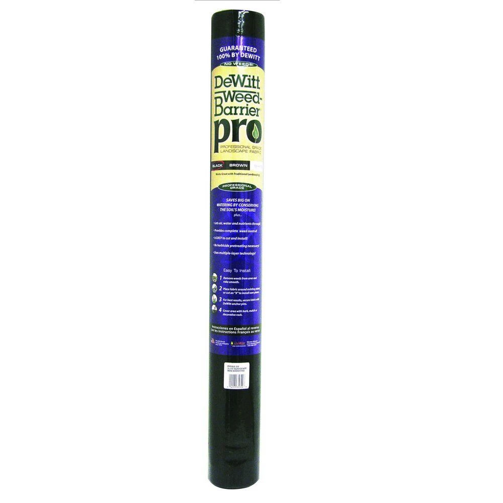 Professional-grade Black Weed Barrier Landscape Fabric, 4' X 300' Roll