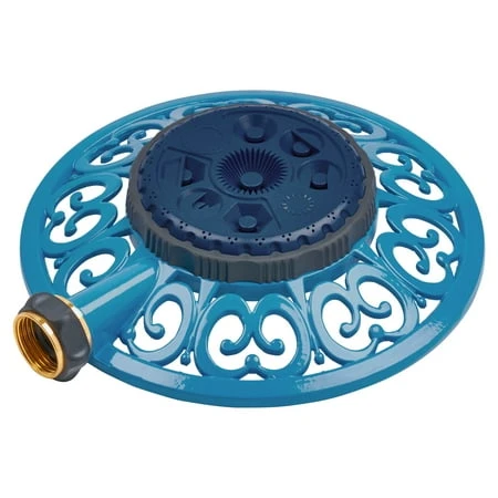 8-pattern Sprinkler With Blue Metal Base - Versatile Lawn Watering Solution