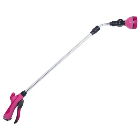 7-Pattern Watering Wand with Adjustable 33 to 48 Inch Reach, Red