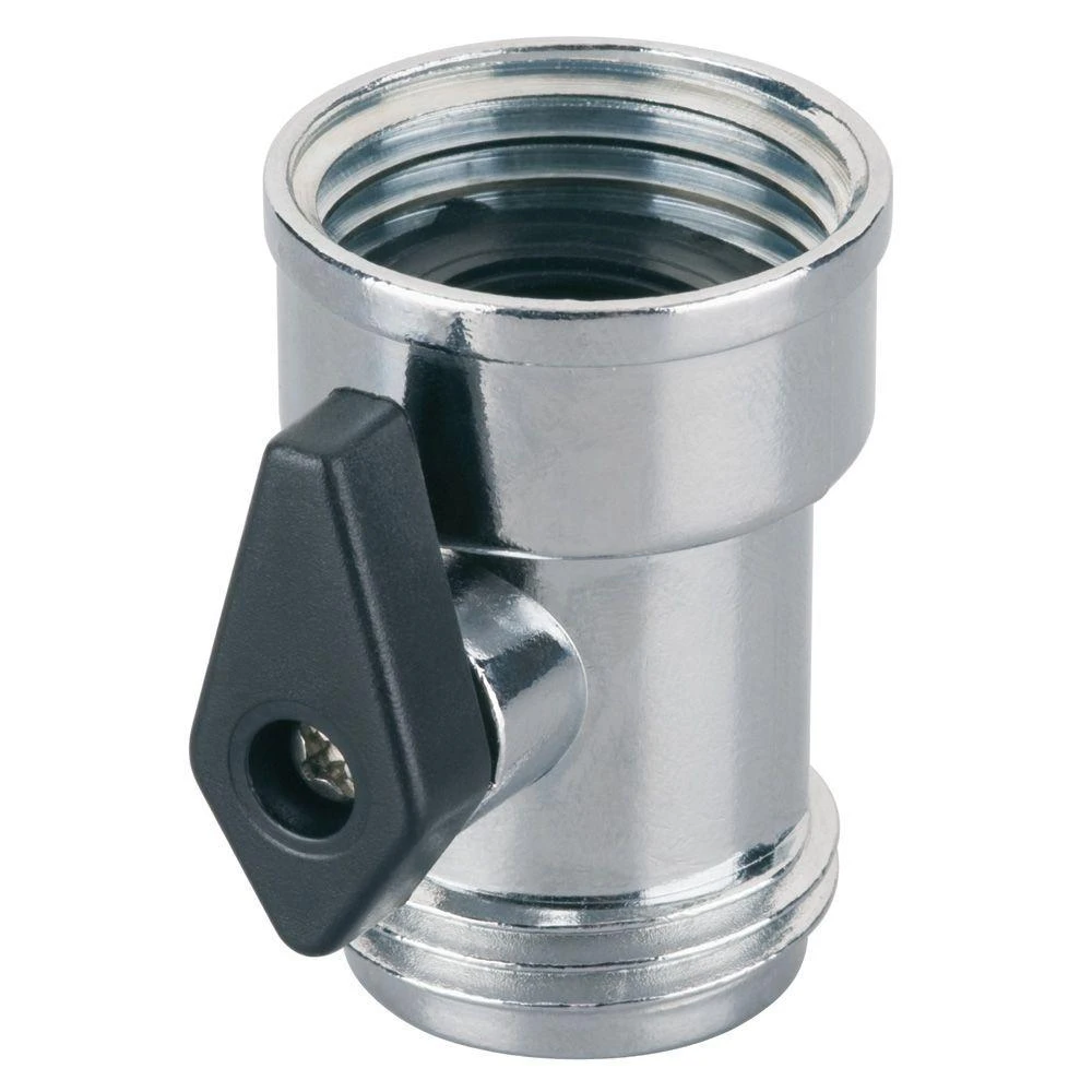 Metal Garden Hose with Built-In Shut Off Valve for Easy Water Control