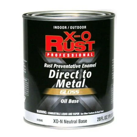 X-O Rust Premium Anti-Rust Enamel Oil-Based Neutral Base Paint for Interior and Exterior Use 1 Quart