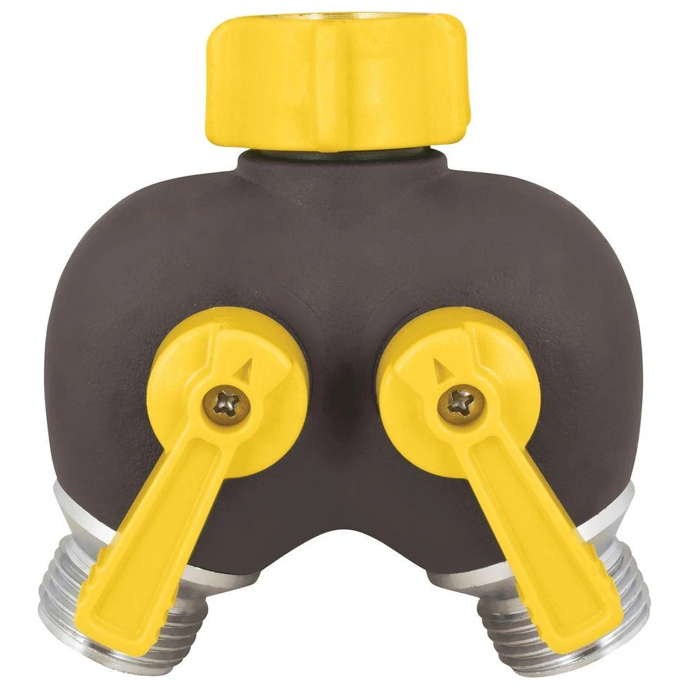 2-way Rubberized Hose Shut Off Valve With Large Independent Levers
