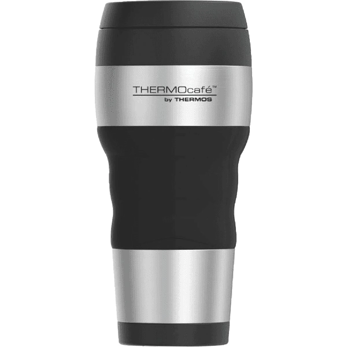 Thermocafe 16 Oz. Black Stainless Steel Travel Tumbler With Ergonomic Grip