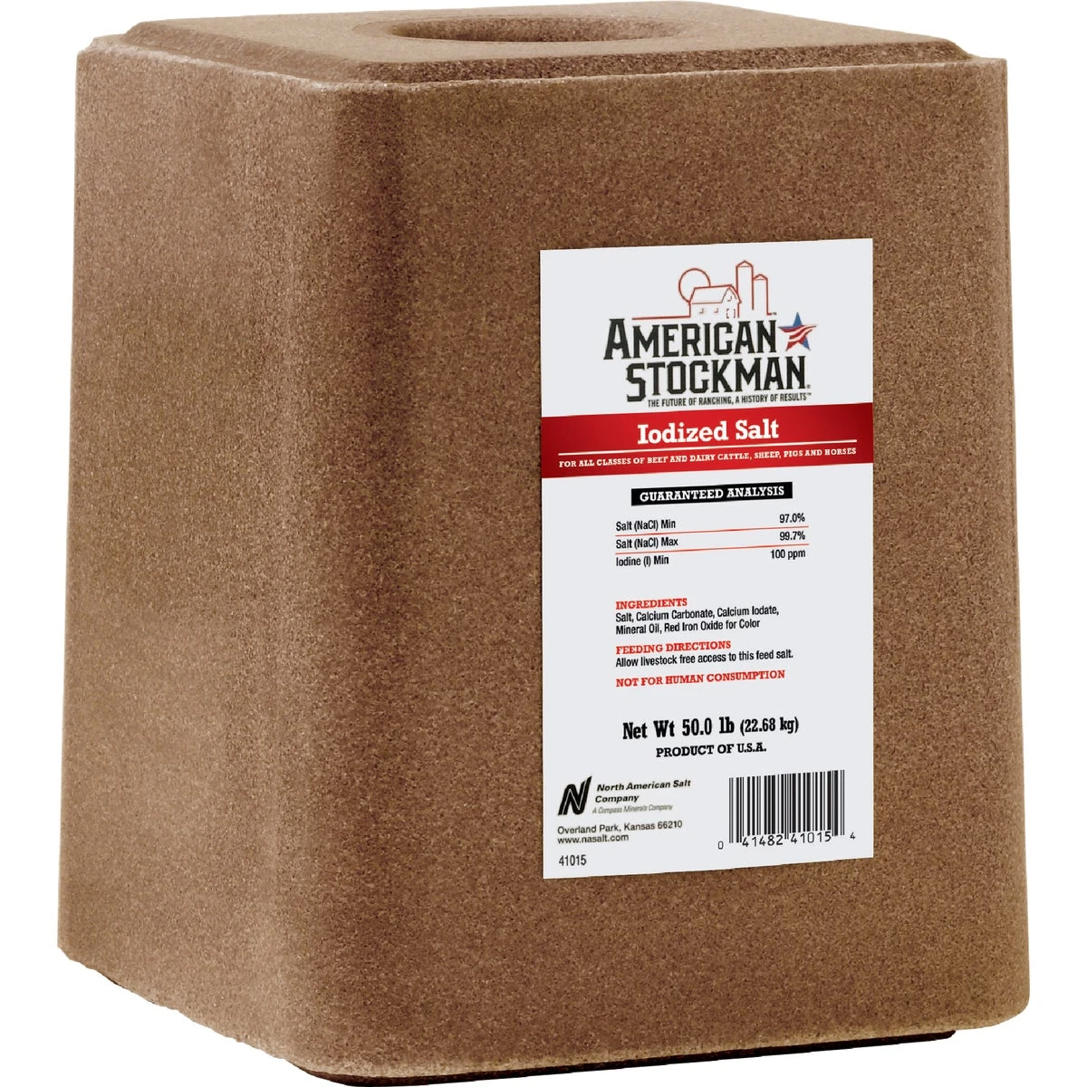 50 Lb. Iodized Salt Block For Livestock And Poultry