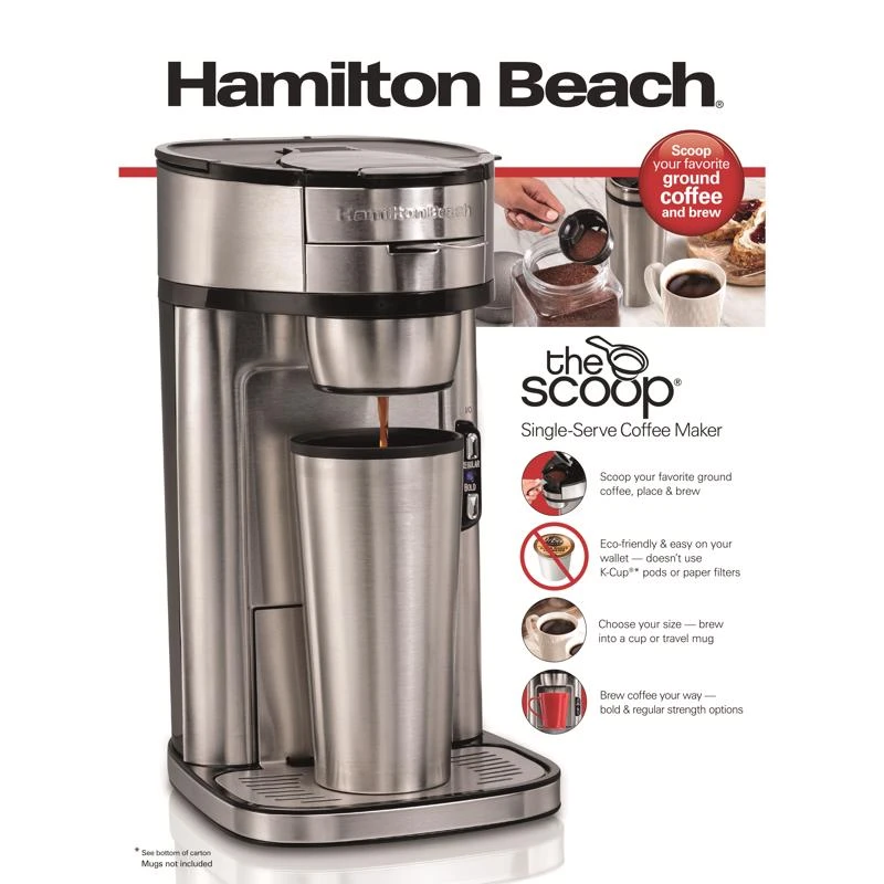 The Scoop Single Serve Stainless Steel Coffee Maker, Model 49981r