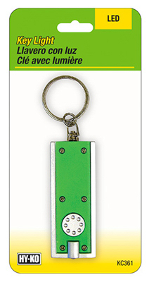 Hy-ko 2go Led Key Flashlight With Nickel-plated Steel Split Ring - Model Kc361