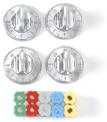 Chrome Electric Range Top Burner Knobs, Model Cpr405, 4-pk