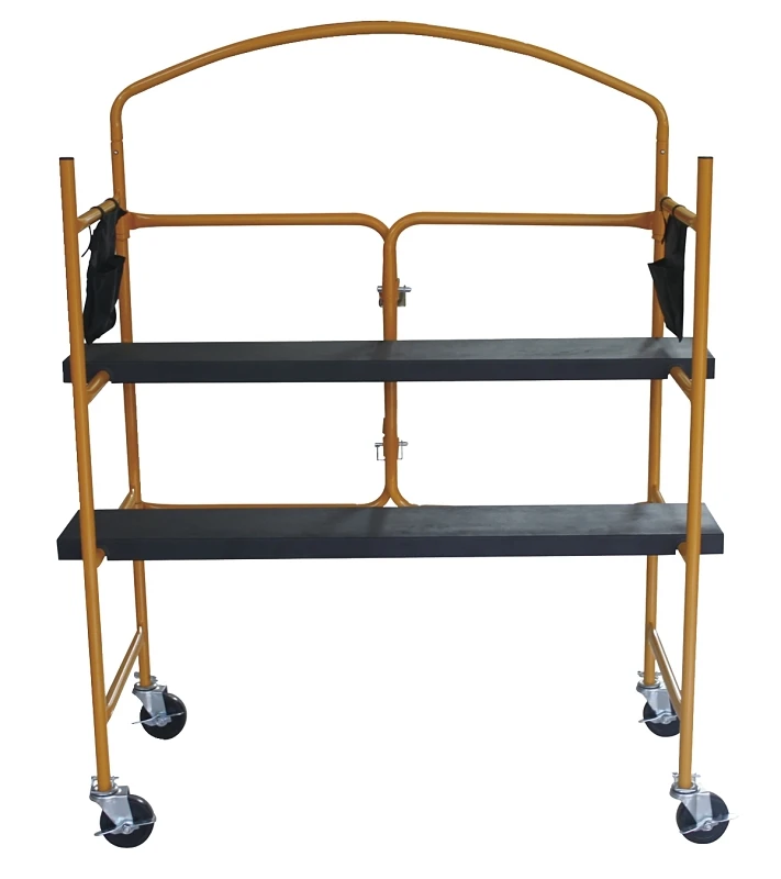 Mini Scaffold, Steel, Yellow, Powder Coated, 500 Lb Capacity, 48 In W