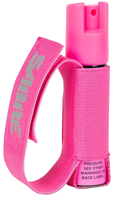 Runner Pink Plastic Gel Pepper Spray - 0.67 Oz, 12 Ft Range, Adjustable Hand Strap