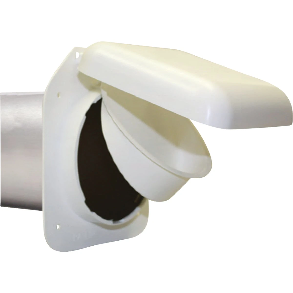 4 Inch White Plastic Low Profile Dryer Vent Hood With Dual Door Design