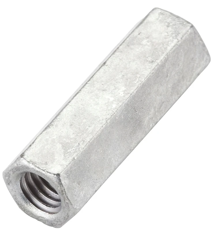 Threaded Rod Coupler, Galvanized, 3/8 In. -16