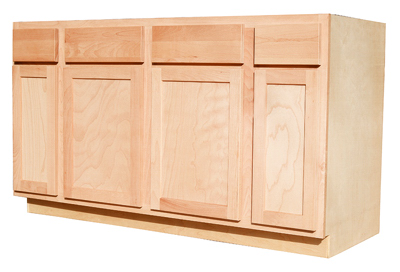 60 Inch German Beech Unfinished Sink Base Cabinet - Model Sbc60-gb