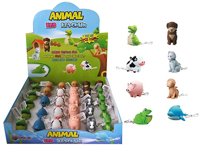Rubber Assorted Led Key Chain - Animal Designs