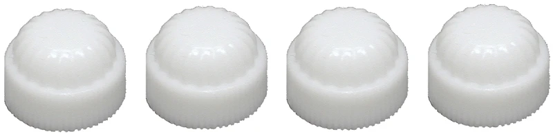 White Plastic Finial Caps - 4 Pieces, 1/8 In Ips Connection