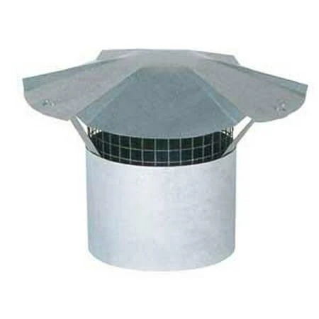 Rain Cap With Arrestor, 30 Gauge Galvanized Steel, 3 Inch Diameter