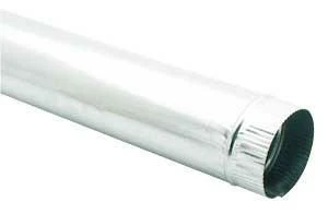 Gv0410 Round Crimped Steel Duct Pipe, 30 In Length, 8 In Diameter
