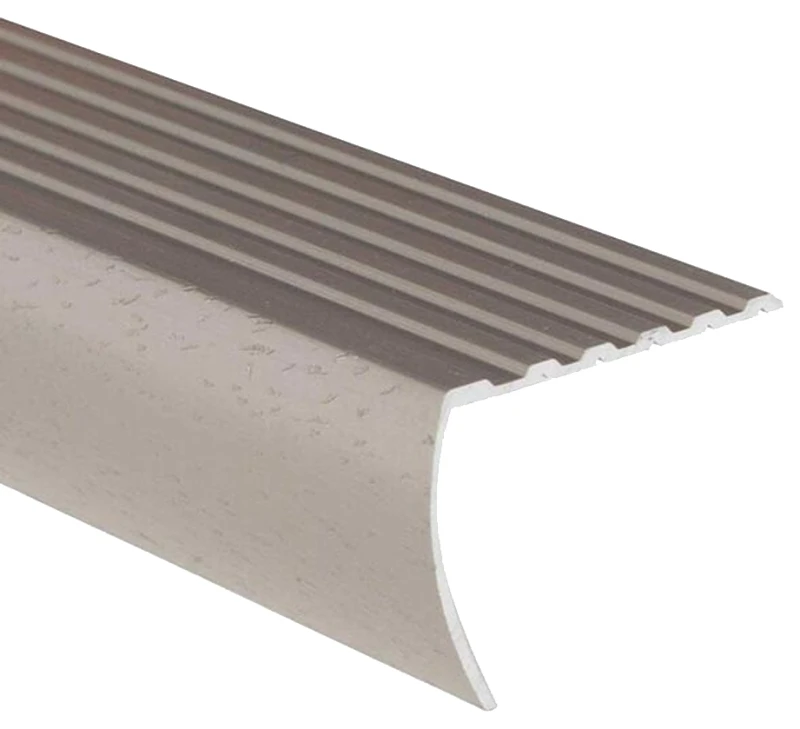 Hammered Titanium Stair Nosing Floor Moulding - 1-1/8 Inch X 6 Feet