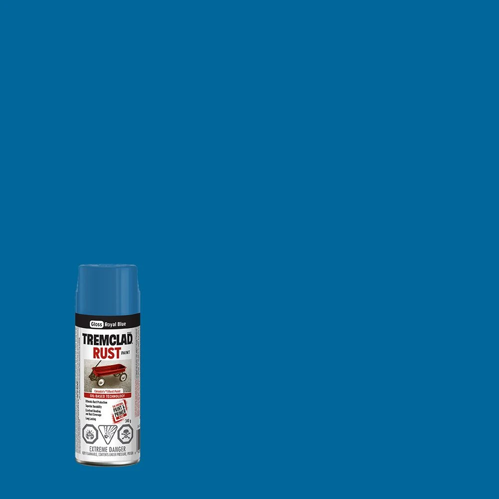 Tremclad Royal Blue Rust Paint Spray - 340g Aerosol Can