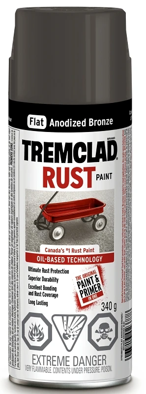 Tremclad Anodized Bronze Rust Paint Spray - 340g Aerosol Can