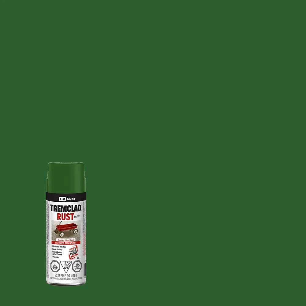 Tremclad Flat Green Oil-based Rust Paint Spray 340g Model 27034b522