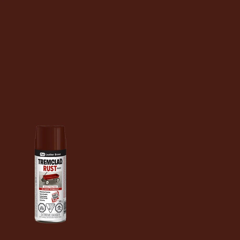 Tremclad Leather Brown Rust Paint Spray - 340g Aerosol Can
