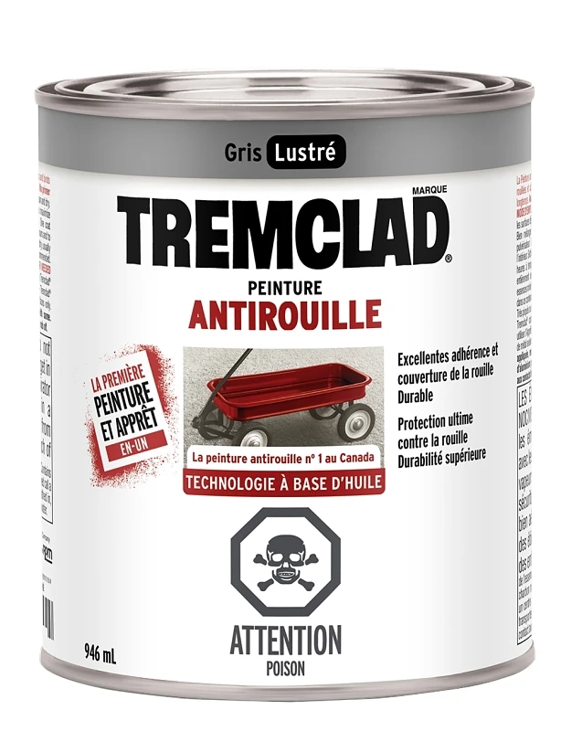 Tremclad Oil-based Rust Paint - Grey 946 Milliliters