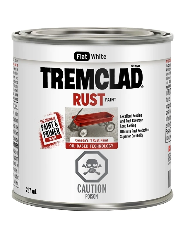 Tremclad Oil-based Rust Paint - Flat White 237ml For Interior And Exterior Use