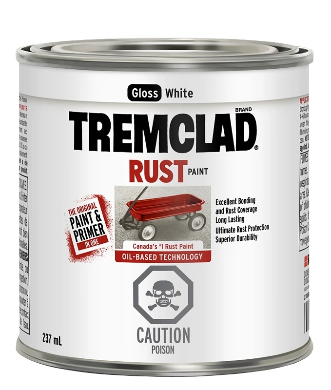 Tremclad Oil-based Rust Paint - White 237ml For Interior And Exterior Use