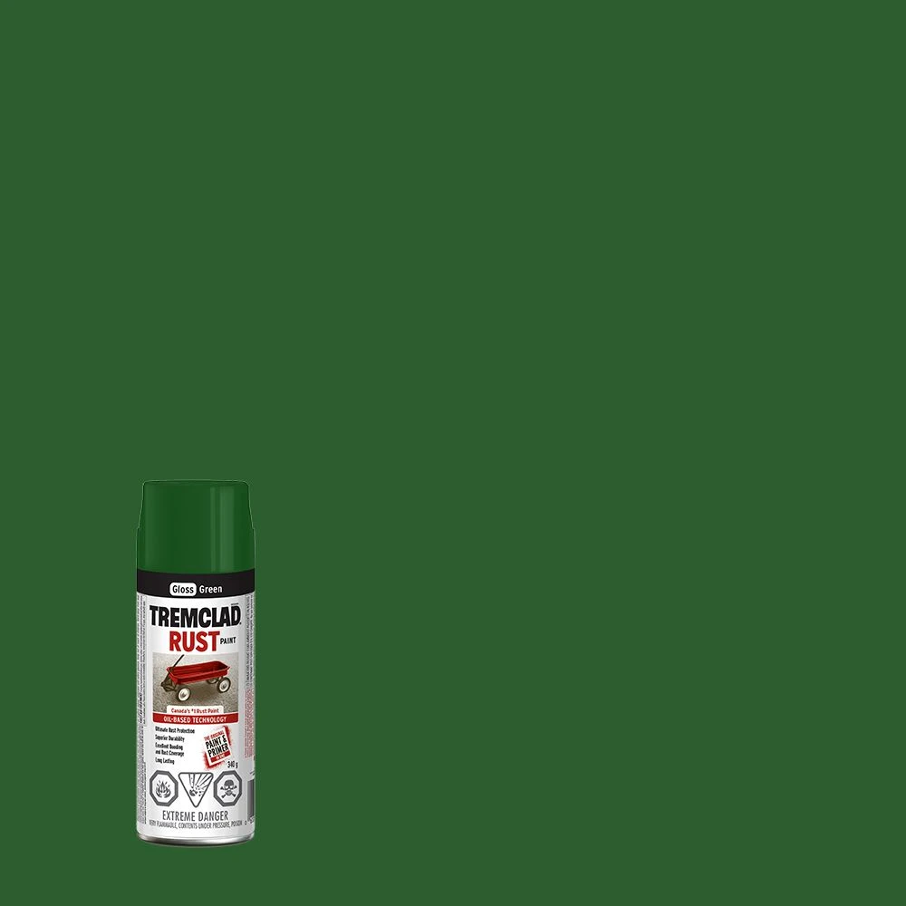 Tremclad Green Rust Paint Spray - 340g Aerosol For Interior/exterior Use