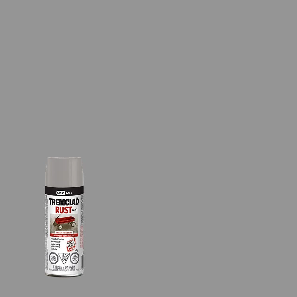 Tremclad Grey Rust Paint Spray - 340g Aerosol For Interior/exterior Use