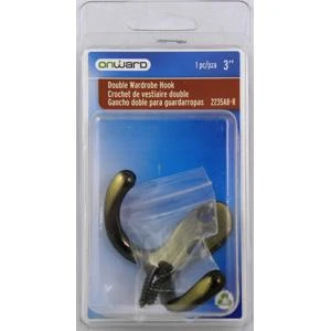 Double Wardrobe Hook 3 Inch Oil Rubbed Bronze Finish