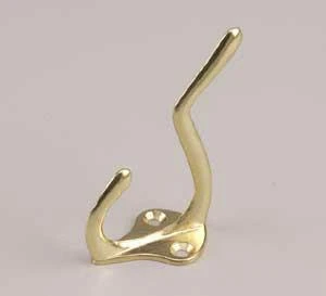 Heavy Duty Brass Coat Hooks 3 Inch - Set Of 2