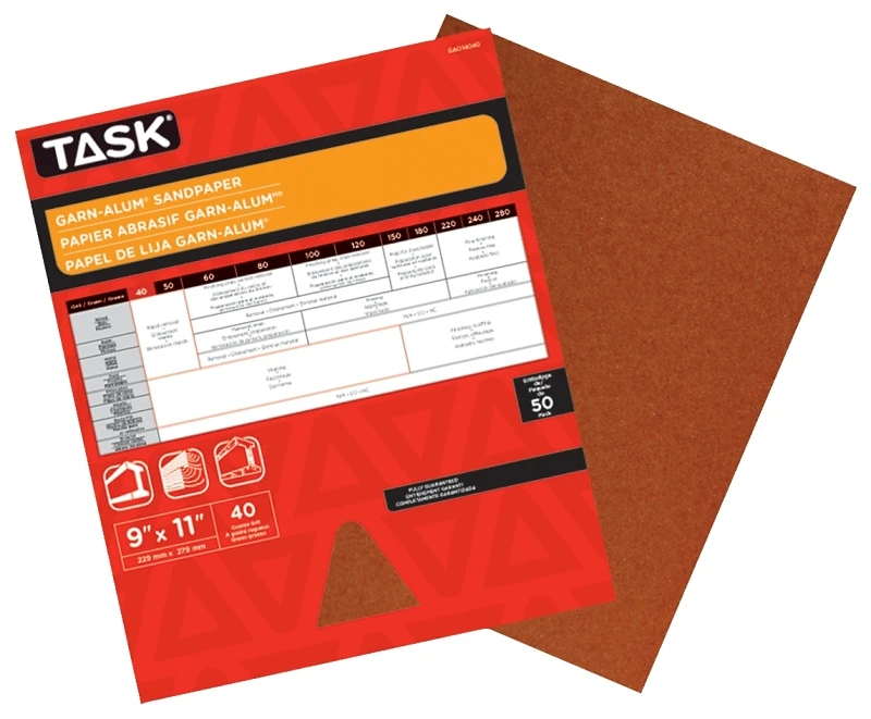 Aluminum Oxide Sandpaper 9x11 Inches 40 Grit Closed Coat