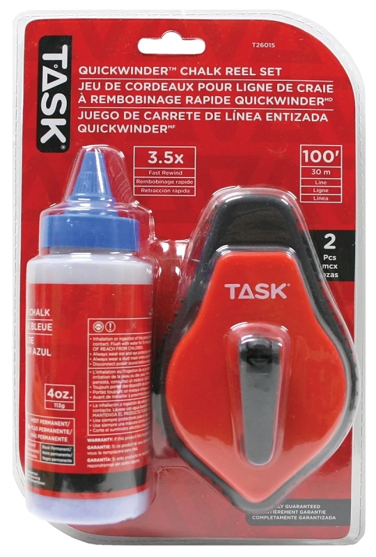 100 Feet Blue Set Reel Chalk Line - 2 Piece