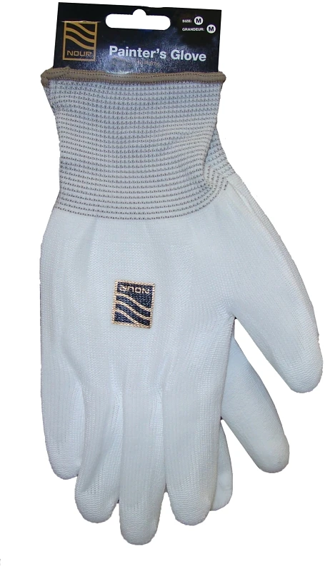 Painter's Gloves Size Medium - Nylon Coated White For Painting