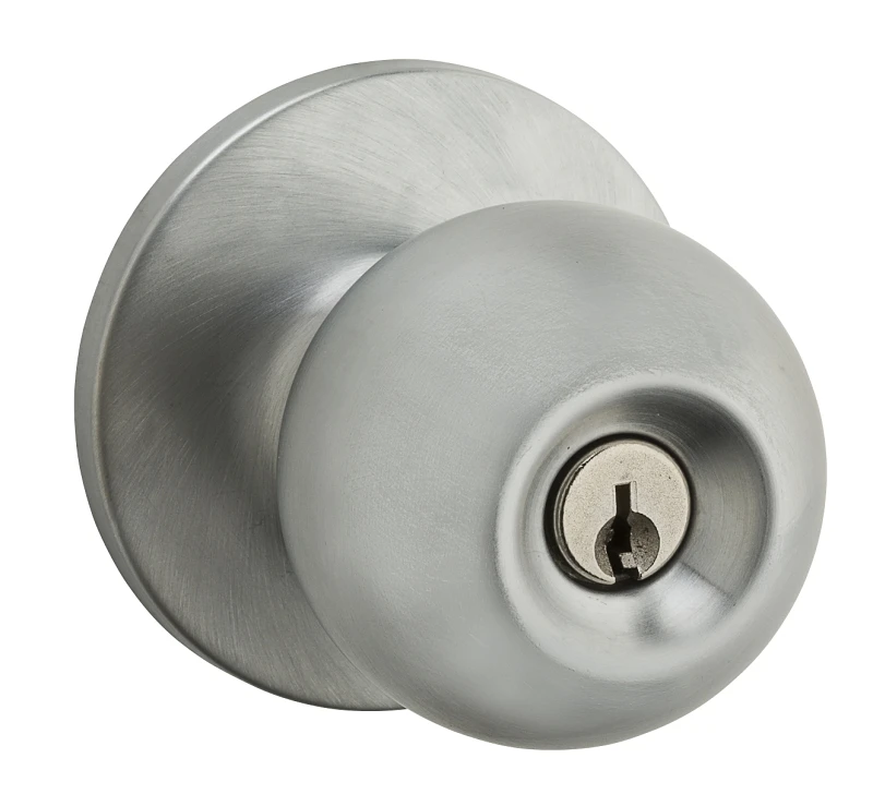 Safelock Regina Entry Knob Set In Satin Chrome Finish