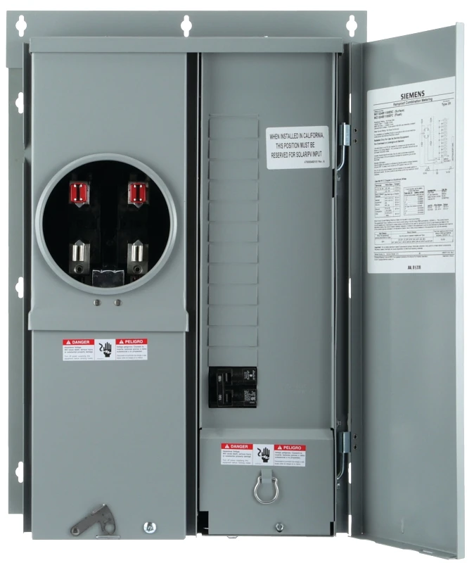 100 Amp 12-space 24-circuit Flush Meter Combo Load Center With Main Breaker
