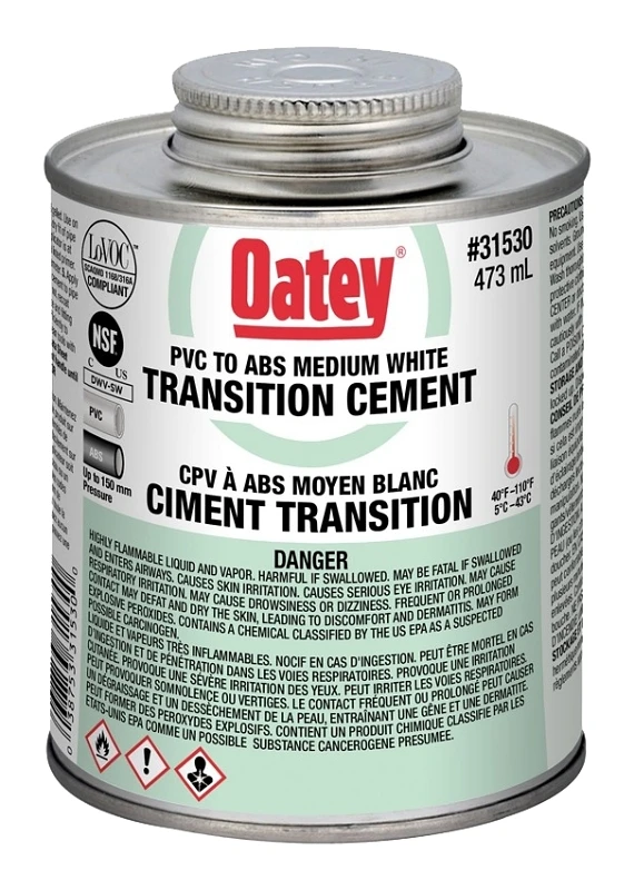 Cement For Abs To Pvc Connections, 473 Milliliters