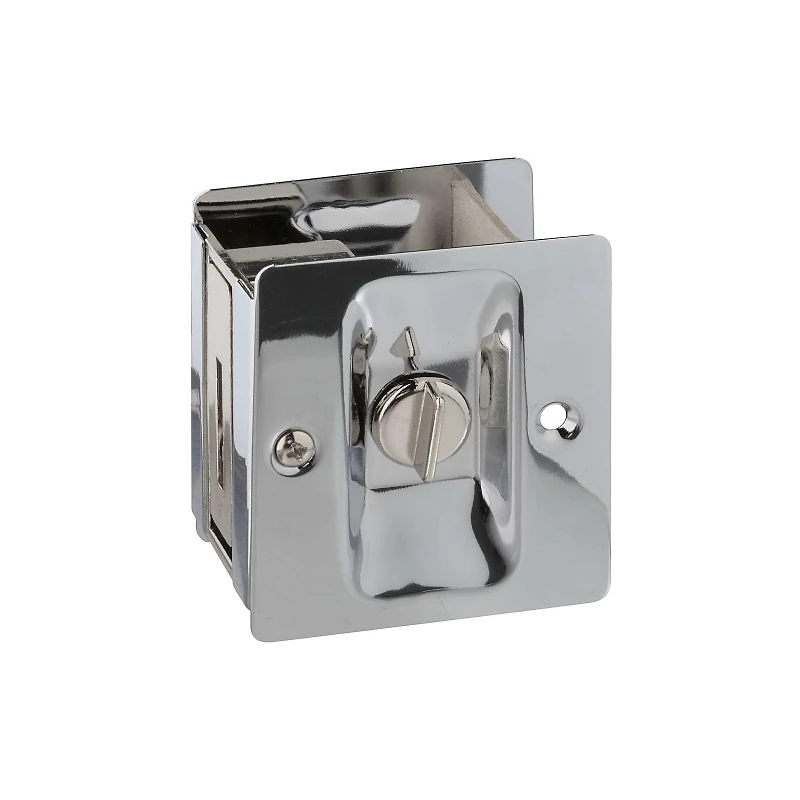 Chrome Pocket Door Latch For 1-3/8 In Thick Doors