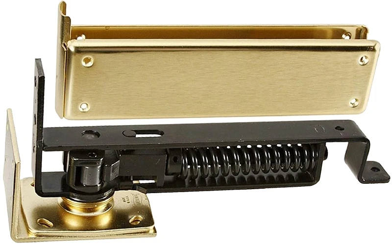 Floor Jamb Hinge, Removable Pin Type, Satin Brass Finish